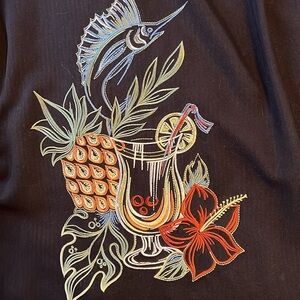 NWT Weekender Sails & Cocktails Embroidered Rayon ButtonShirt Men’s Medium